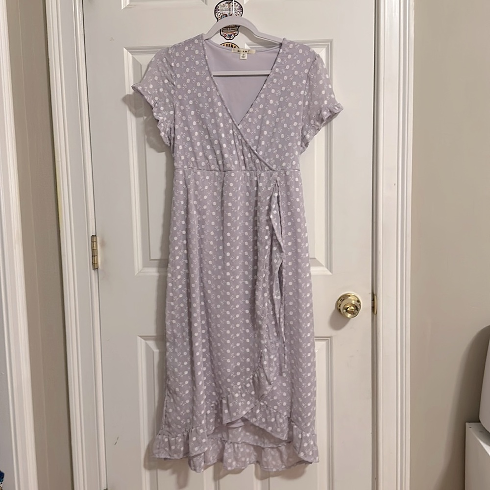 Medium Francesca’s Miami Purple Wrap Dress with Ribbon Detail